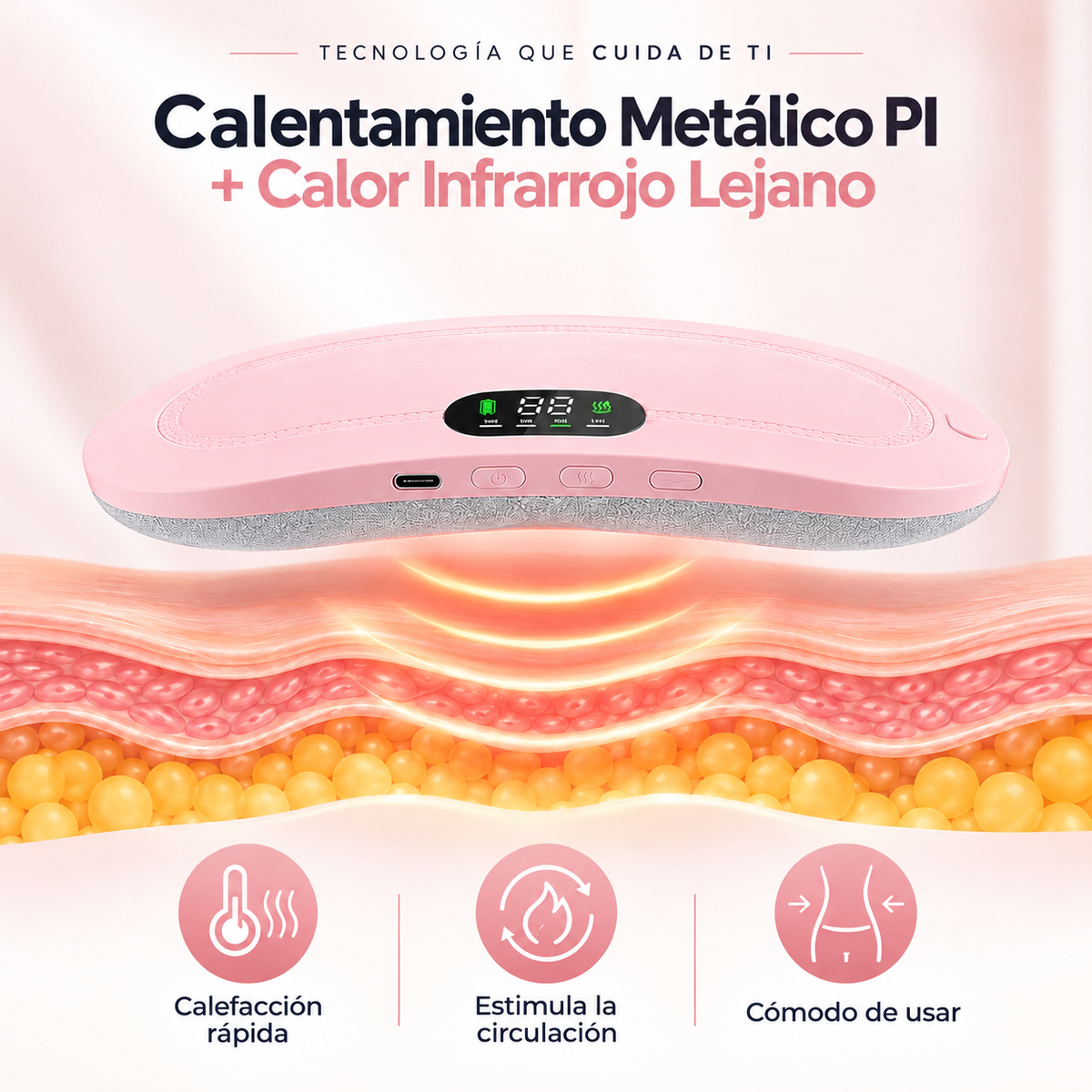 Cinturón térmico Termaluna con calor infrarrojo