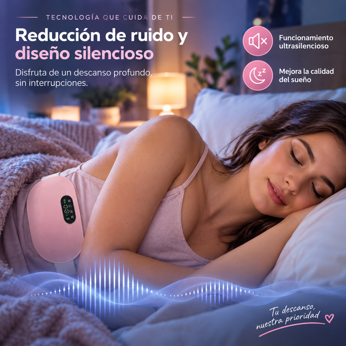 Cinturón térmico Termaluna silencioso para dormir